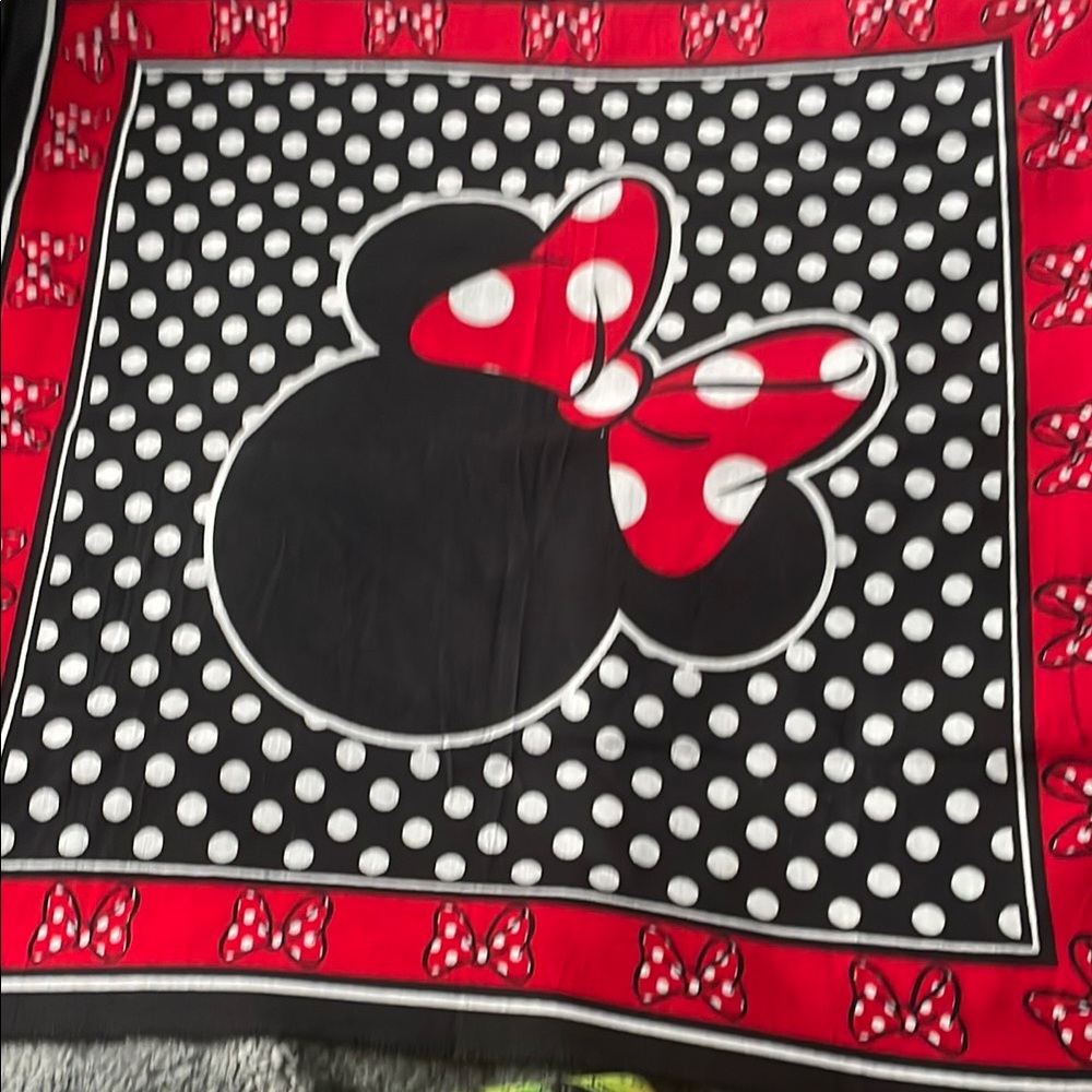 Disney Red and Black Minnie Mouse Polka Dot Scarf